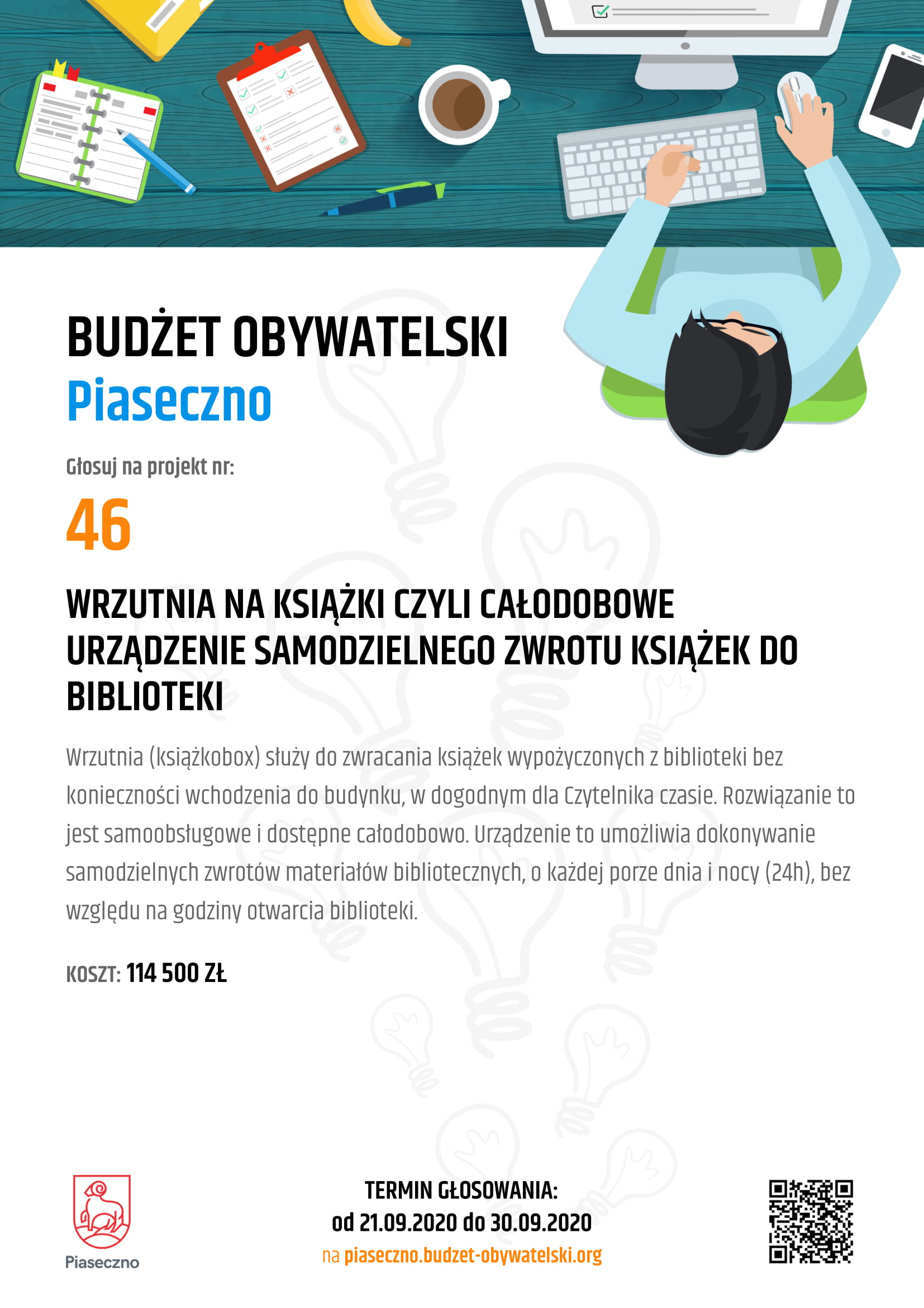 Plakat Budżet Obywatelski Piaseczno 46 Wrzutnia