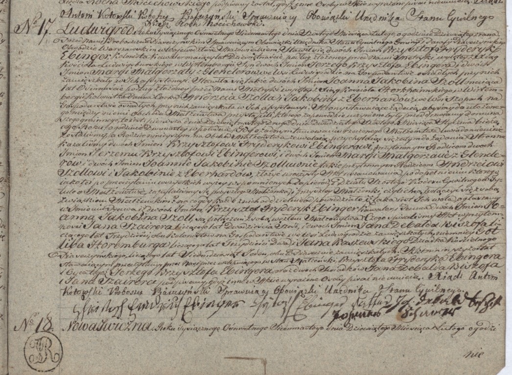 Akt ślubu Kolonistów Osada Nr 10, Akt M 1817 Nr 16