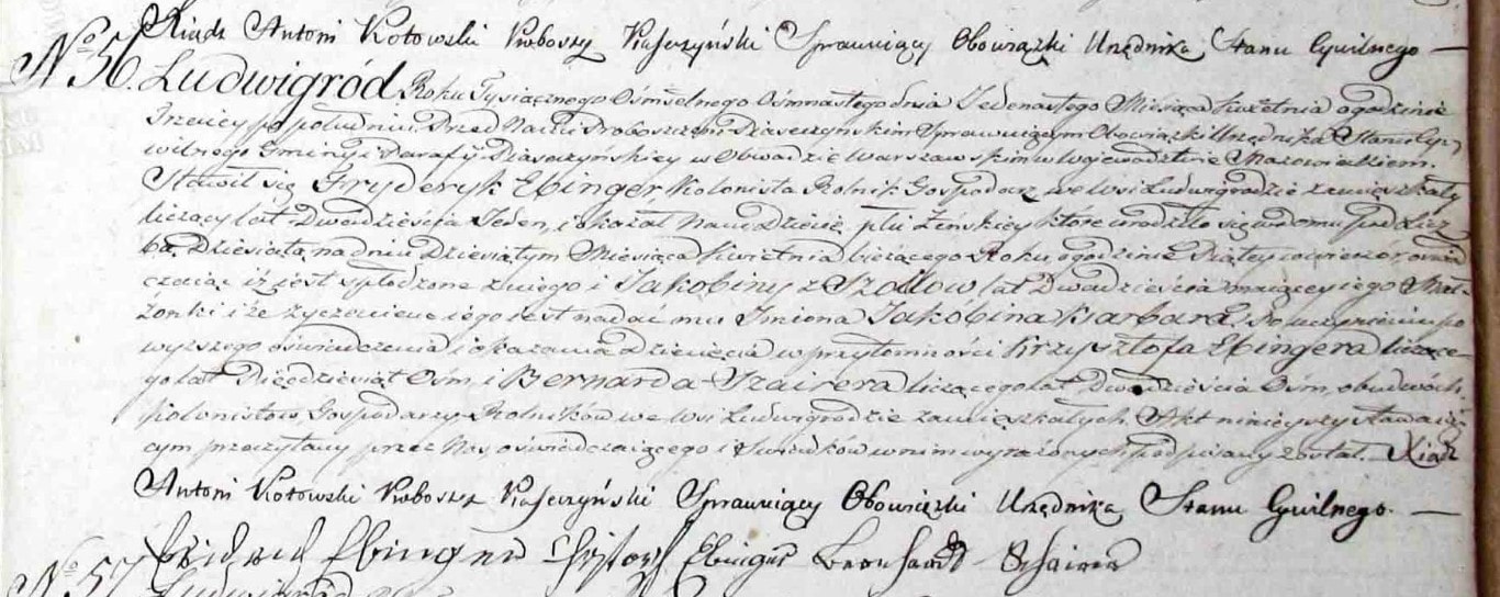 Metryki Kolonistów, U 56 (1818)