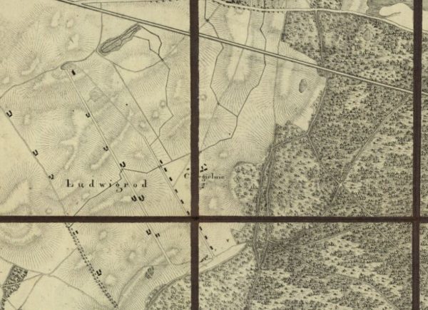 Mapa okolic Warszawy Ludwigsburg, 1820 rok