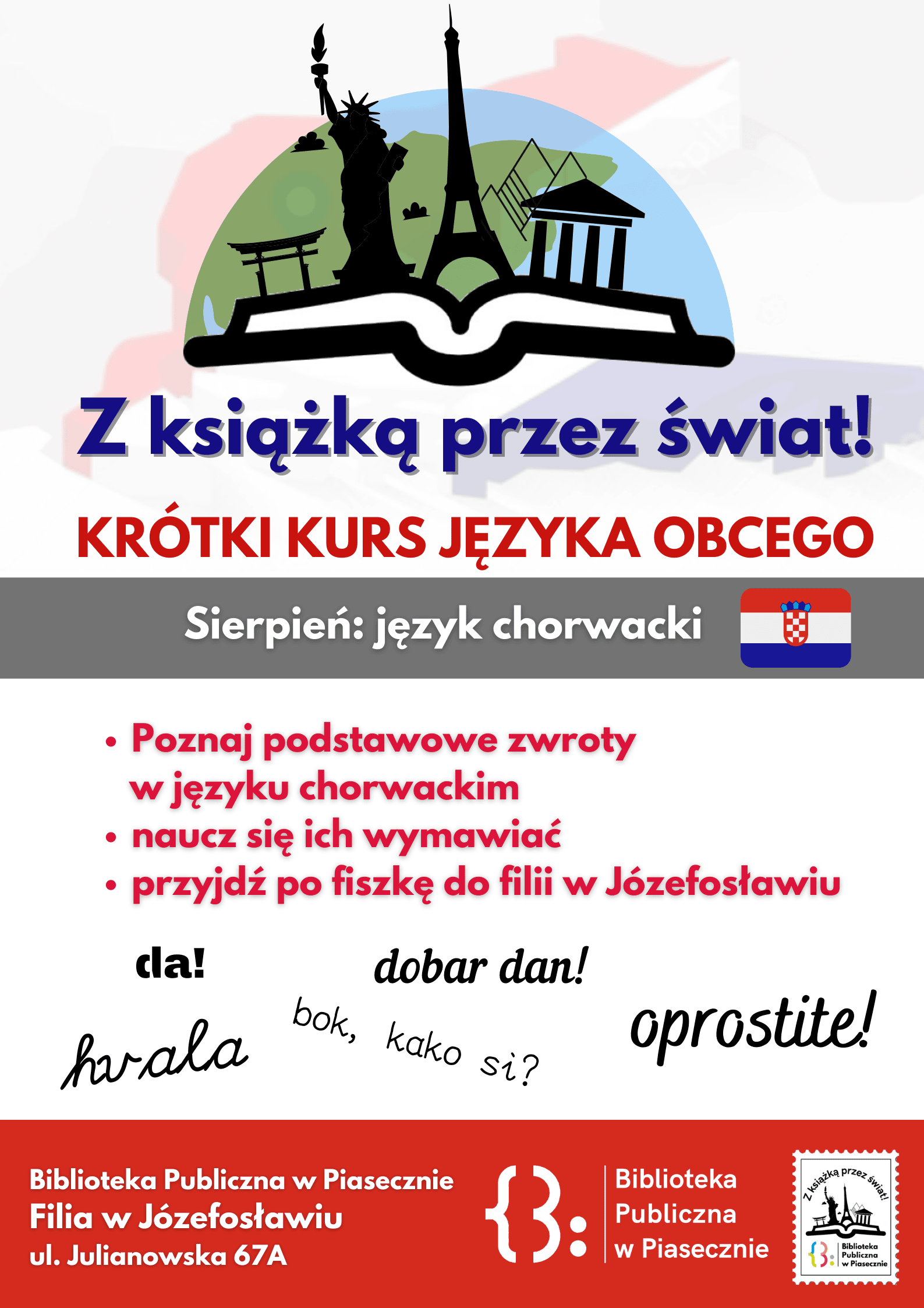 Plakat promujący akcję Krótki kurs języka obcego