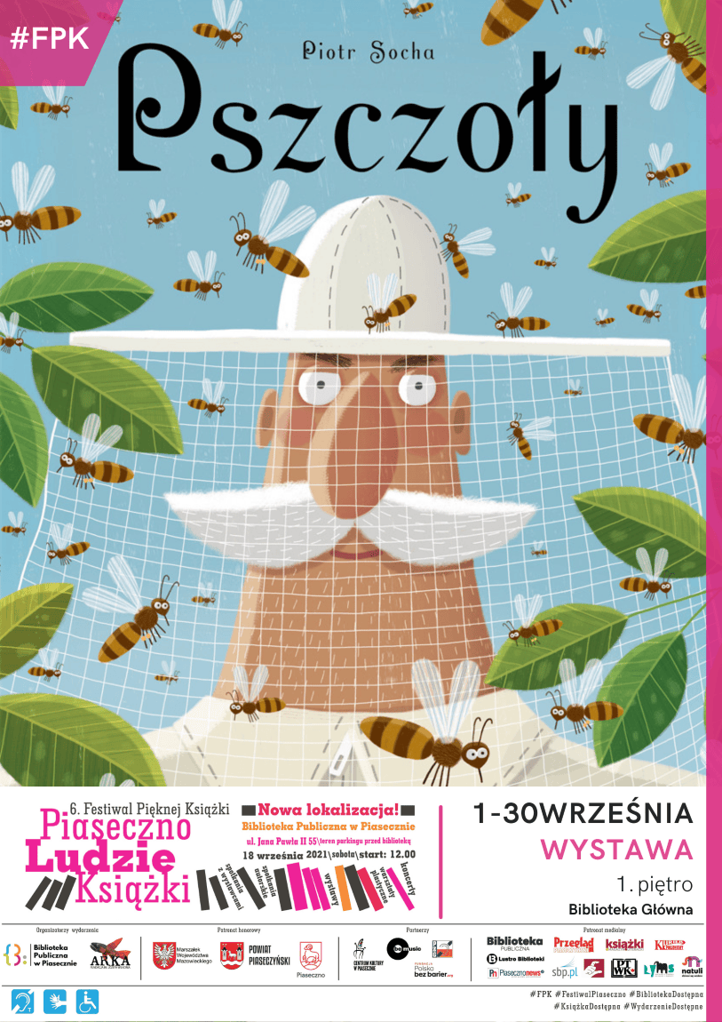 Plakat promujący wystawę "Pszczoły".
