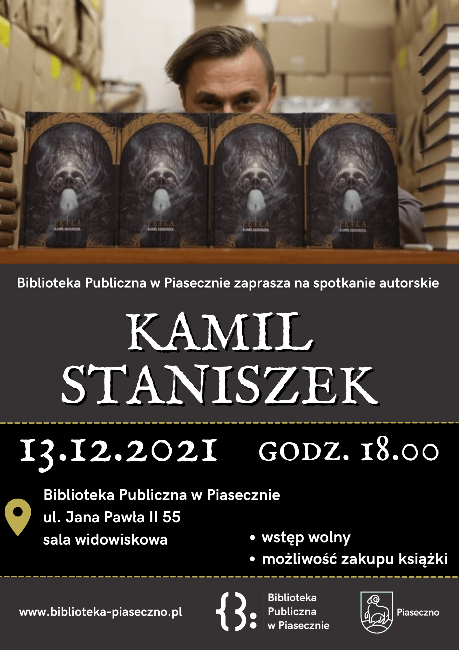 Spotkanie autorskie z Kamilem Staniszkiem 13.12.2021