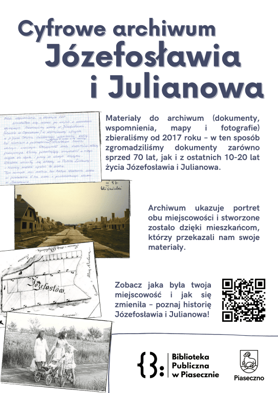 Plakat promujący cyfrowe archiwum Józefosławia i Julianowa