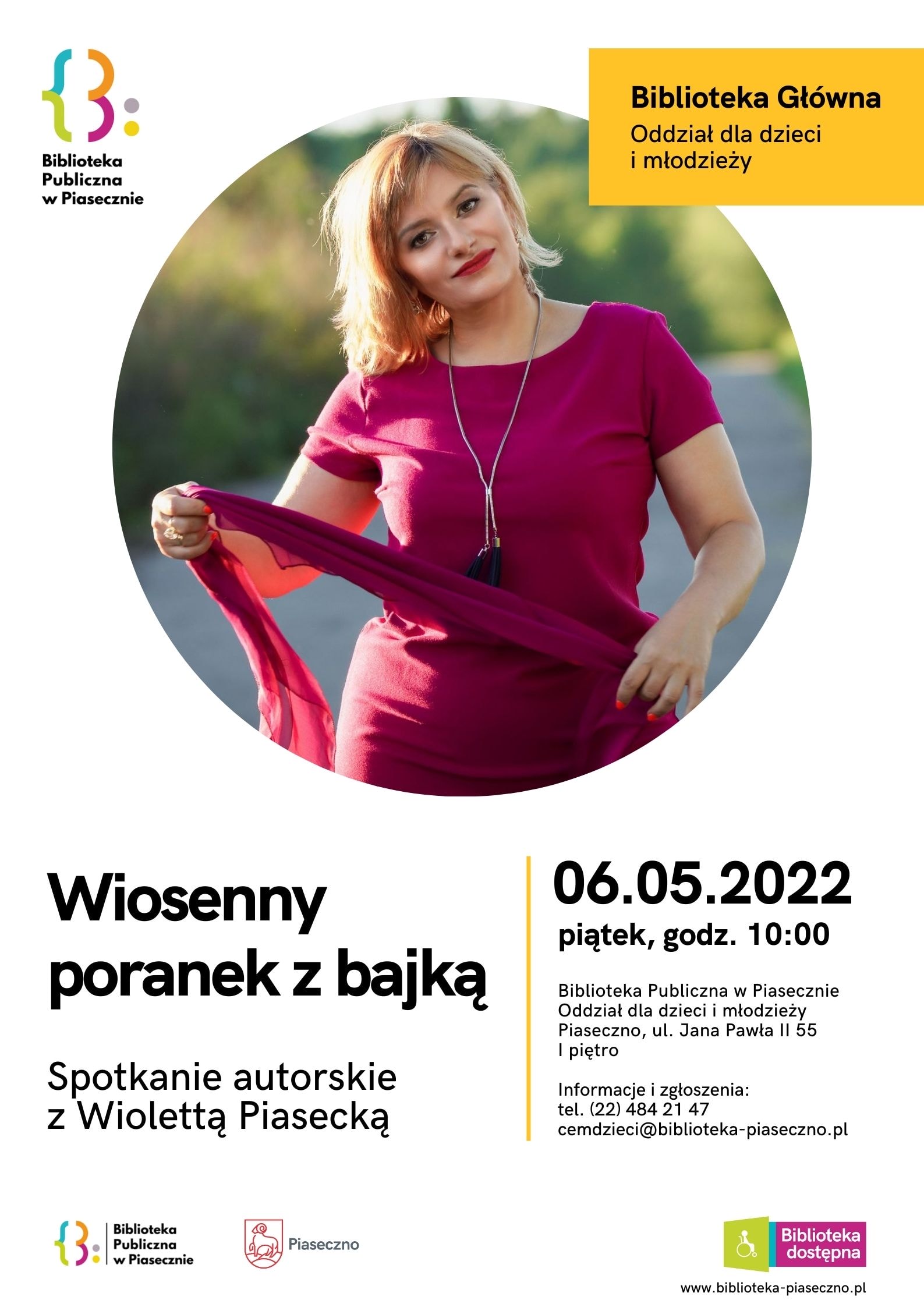 Wiosenny poranek z bajką - spotkanie autorskie z Wiolettą Piasecką - plakat
