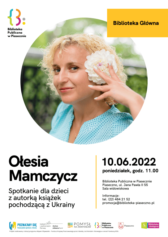 Plakat spotkania z Ołesią Mamczycz