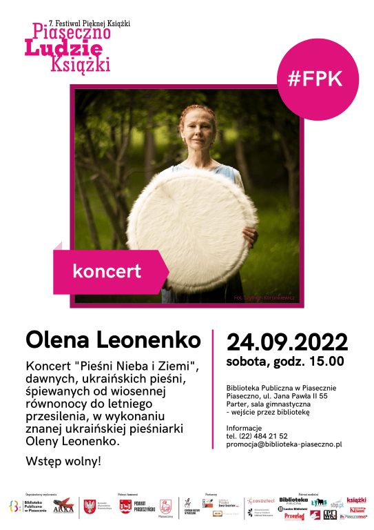 Koncert pieśniarki ukraińskiej Oleny Leonenko - 24 września - plakat zapowiadający wydarzenie
