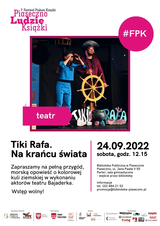 Teatr Bajaderka - plakat przedstawienia 24 września 2022 roku w Bibliotece Publicznej w Piasecznie