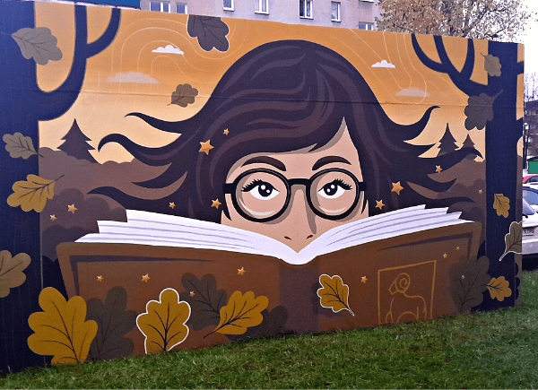 nowy mural przy ulicy Szkolnej w Piasecznie