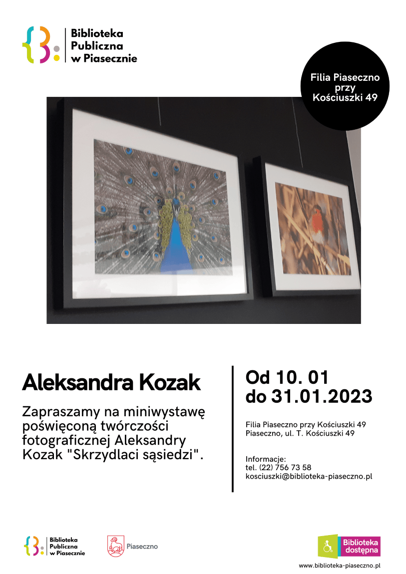 plakat informujący o wystawie Aleksandry Kozak