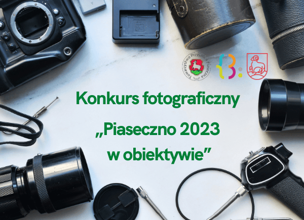 grafika informacyjna konkursu fotograficznego Piaseczno 2023 w obiektywie