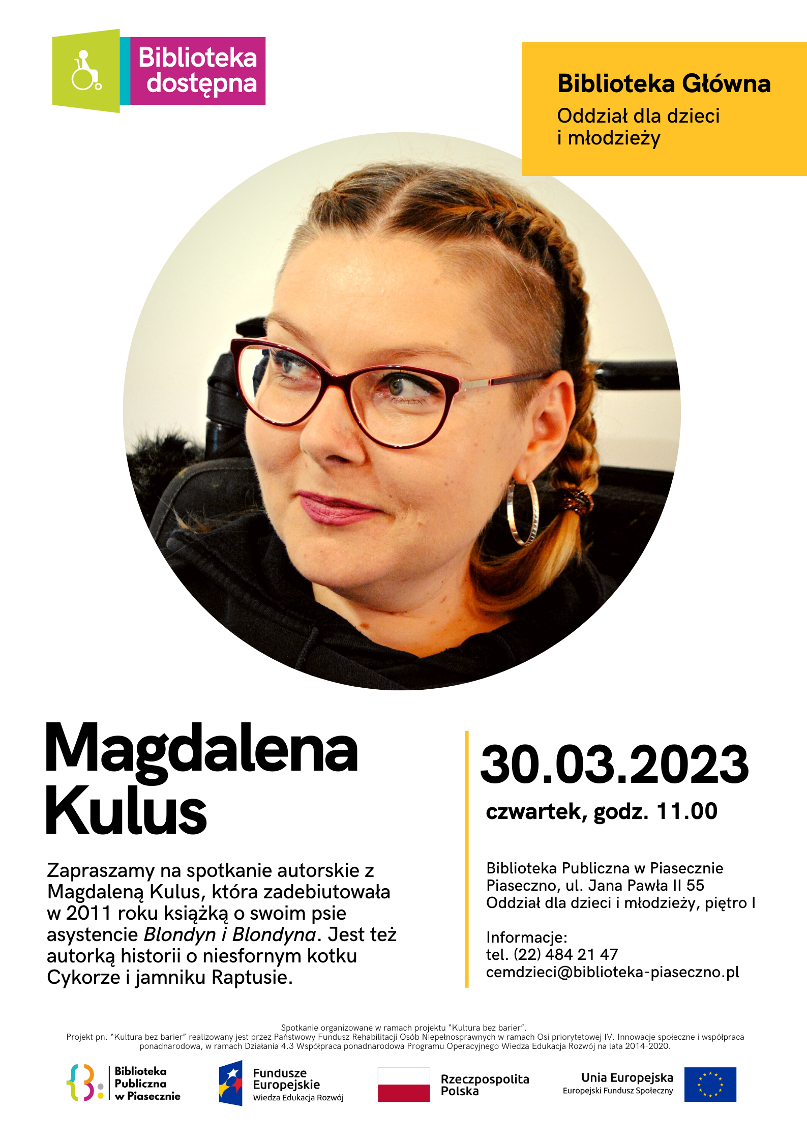 Spotkanie autorskie z Magdalena Kulus - plakat