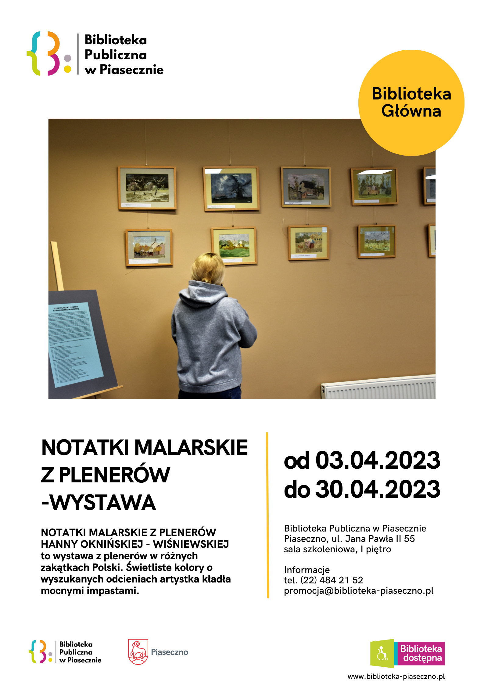 plakat informujący o wystawie Hanny Oknińskiej-Wiśniewskiej