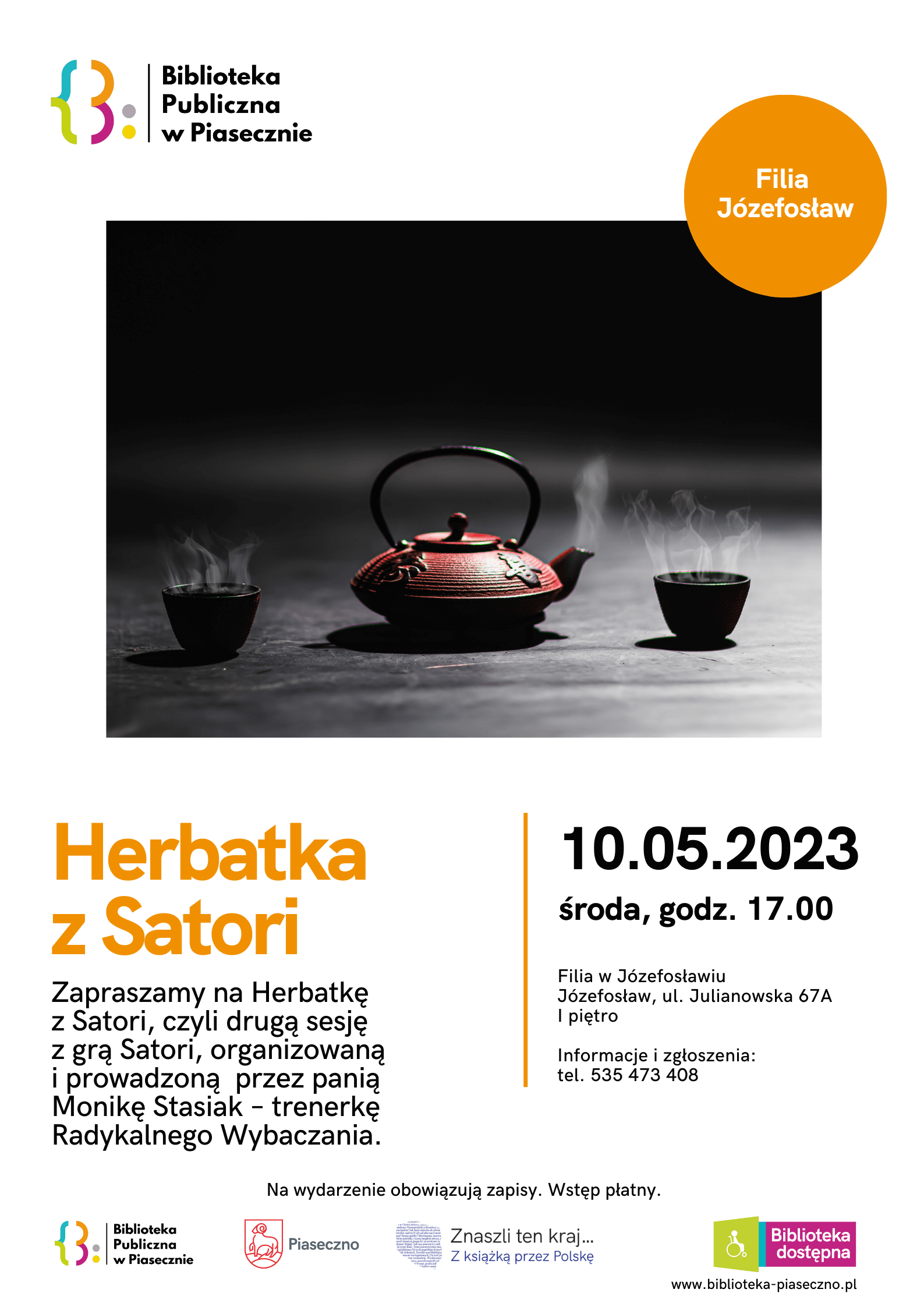 Herbatka z Satori – plakat informacyjny