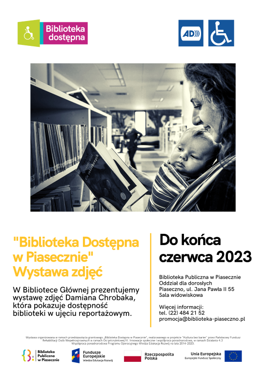 Wystawa o dostępności biblioteki - plakat informacyjny