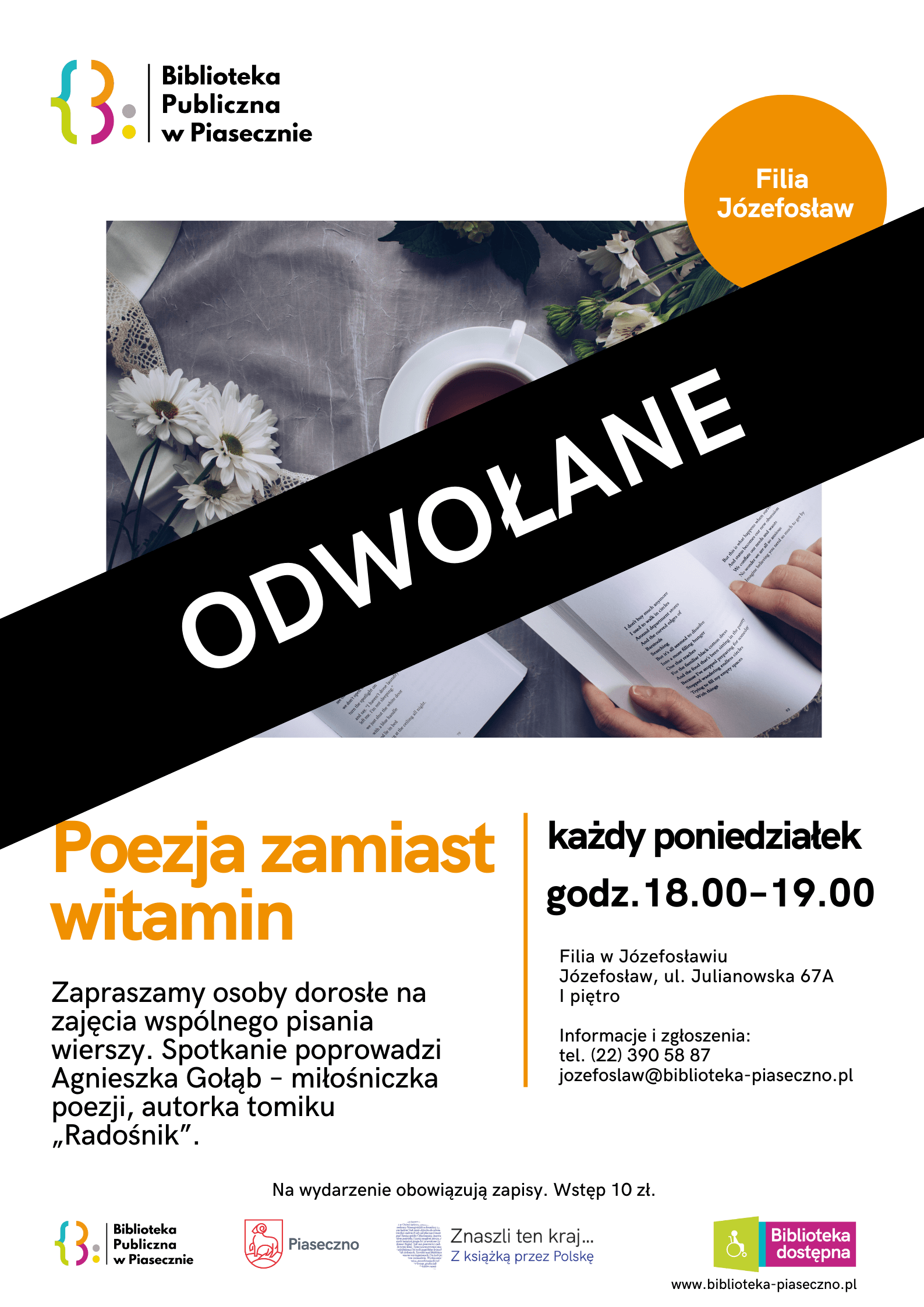 Poezja zamiast witamin – plakat informacyjny