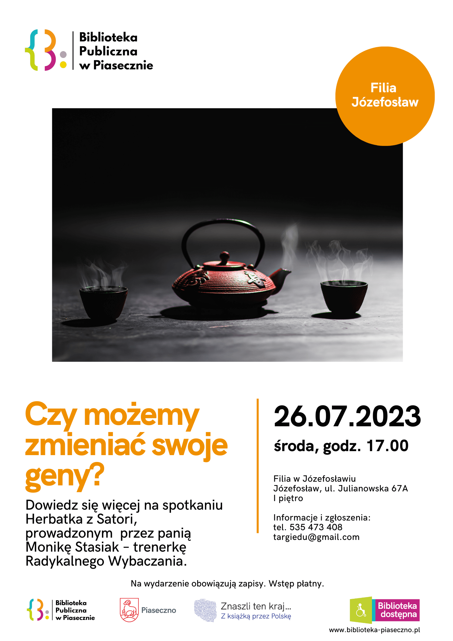 Herbatka Z Satori – plakat informacyjny