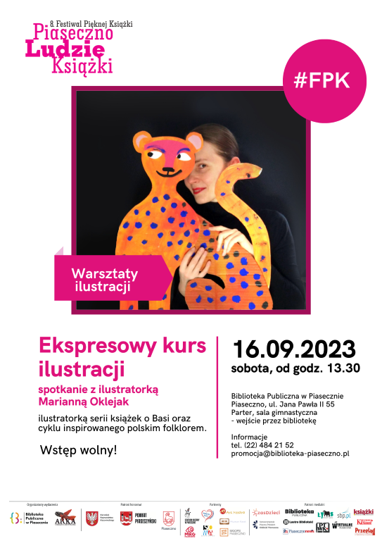 Ekspresowy kurs ilustracji - spotkanie z ilustratorką Marianną Oklejak - plakat