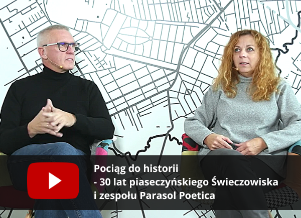Kadr z filmu o zespole Parasol Poetica - na zdjęciu Kasia Hernik, Paweł Górski