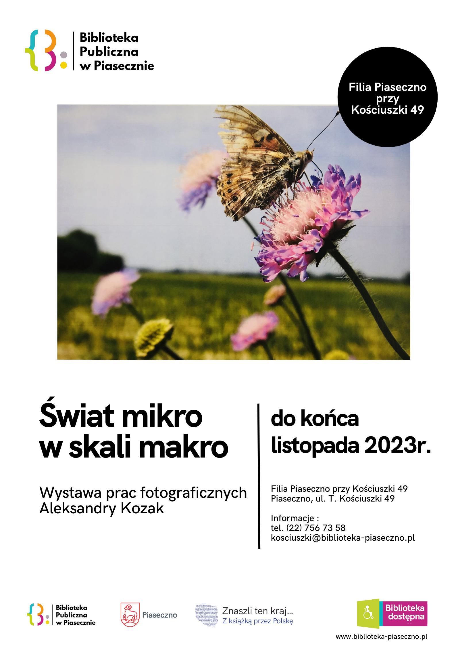Plakat promujący wystawę fotograficzną Aleksandry Kozak