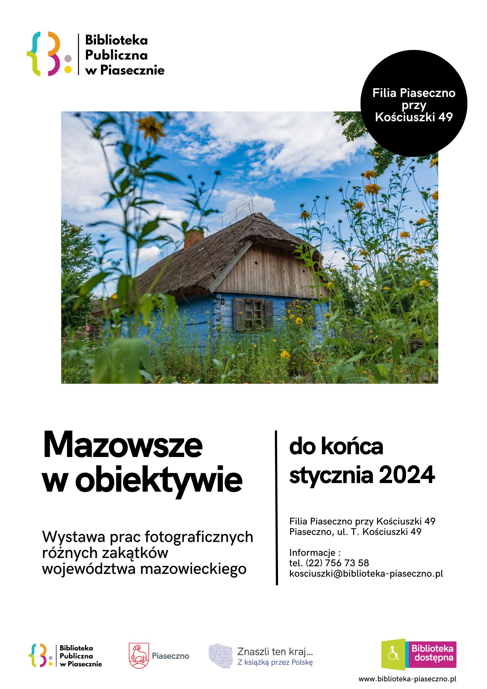 Plakat promujący wystawę fotograficzną "Mazowsze w obiektywie"