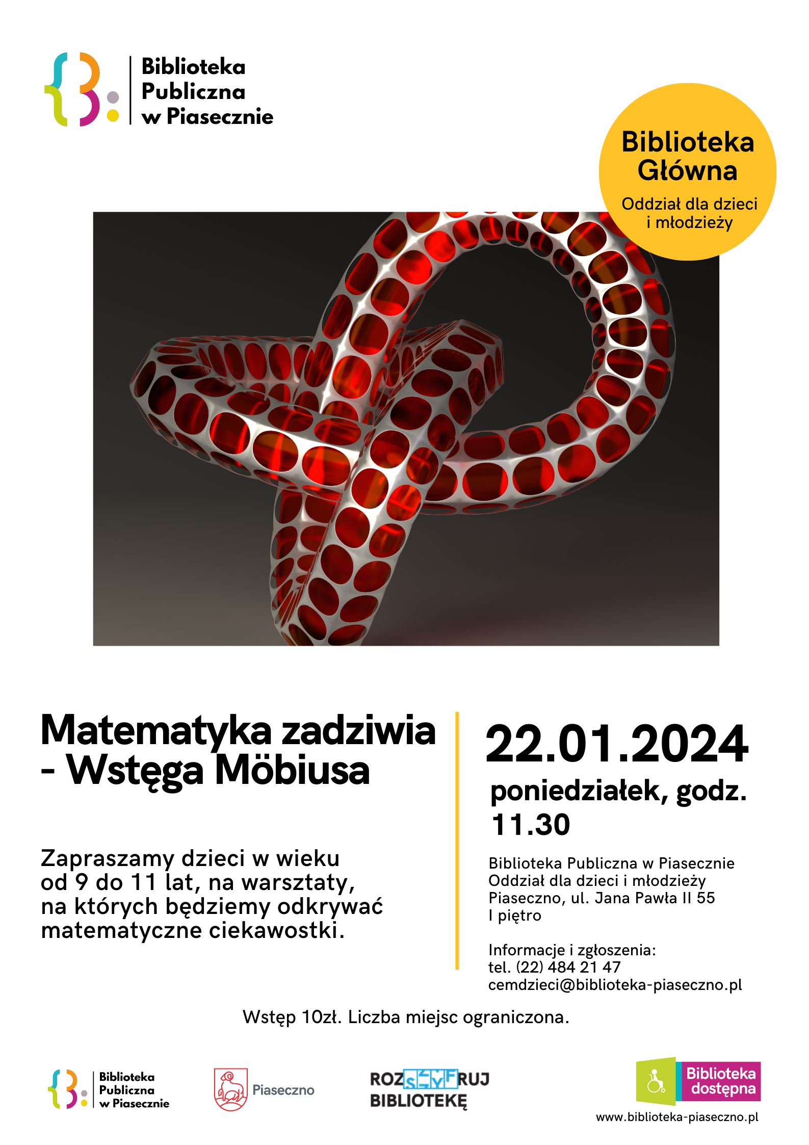 Plakat na ferie Matematyka zadziwia-Wstęga Möbiusa