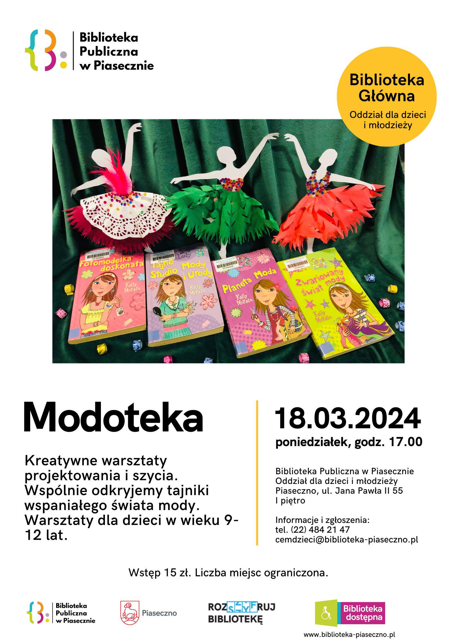 Plakat promujący warsztaty Modoteka