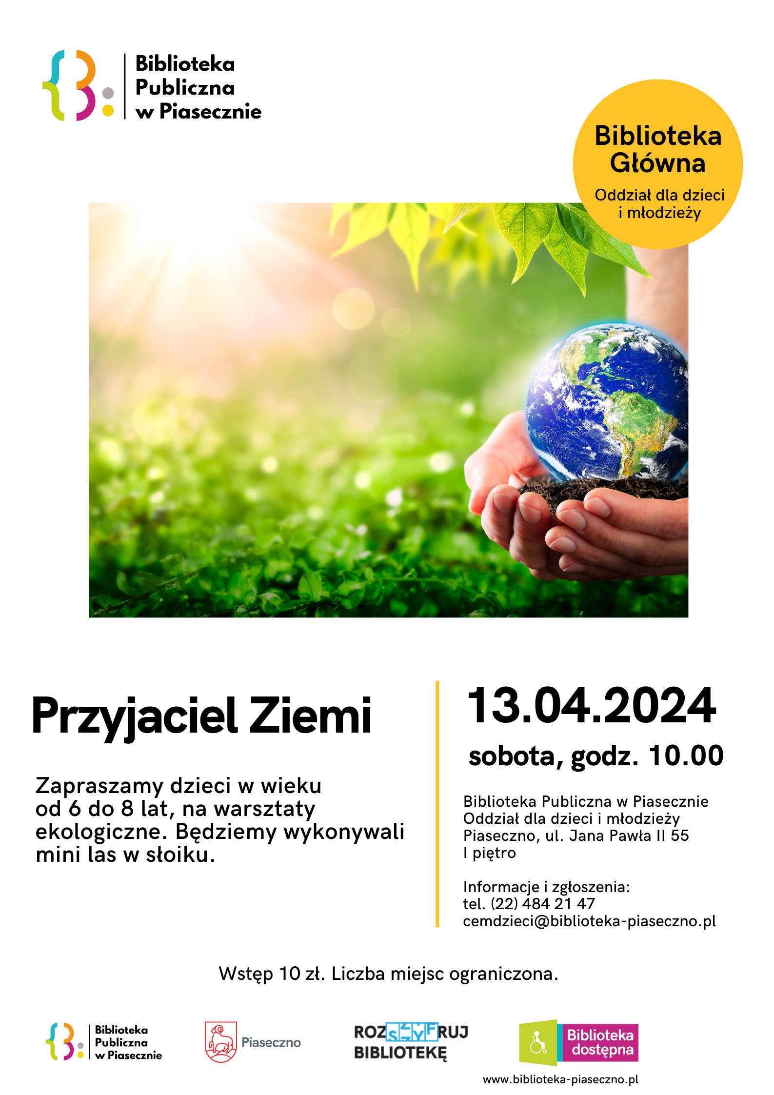 Plakat promujący warsztaty na Dzień Ziemi