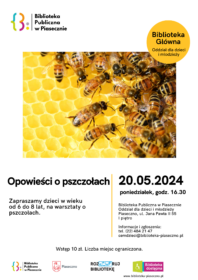 Plakat promujący warsztaty o pszczołach